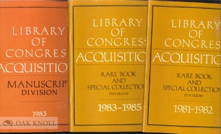 Order Nr. 136971 LIBRARY OF CONGRESS. ACQUISITIONS. FOUR ISSUES