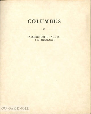 Order Nr. 136977 COLUMBUS. Algernon Charles Swinburne