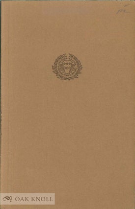 Order Nr. 137025 THE GROLIER CLUB: FOUNDED 1884, OFFICERS, COMMITTEES, CONSTITUTION AND BYLAWS,...