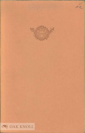 Order Nr. 137028 THE GROLIER CLUB: FOUNDED 1884, OFFICERS, COMMITTEES, CONSTITUTION AND BYLAWS,...