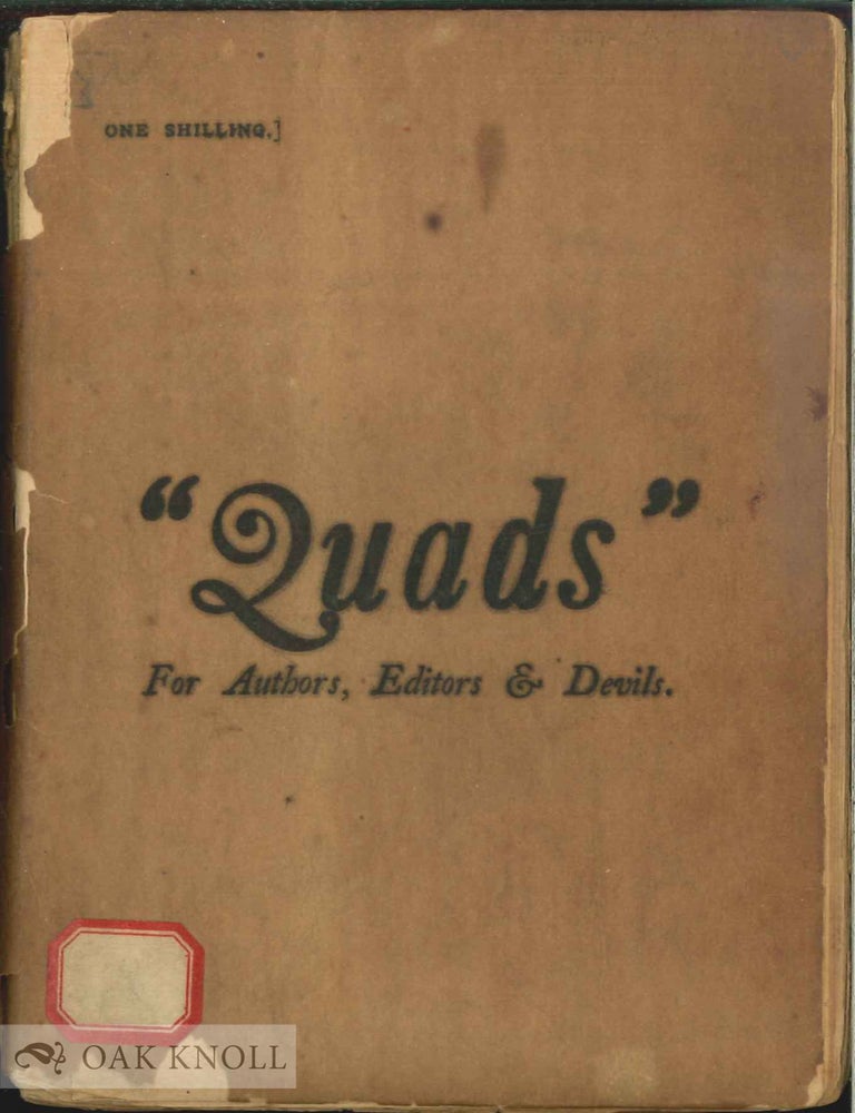 Order Nr. 137039 QUADS, FOR AUTHORS, EDITORS & DEVILS.
