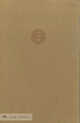 Order Nr. 137042 THE GROLIER CLUB: FOUNDED 1884, OFFICERS, COMMITTEES, CONSTITUTION AND BYLAWS,...