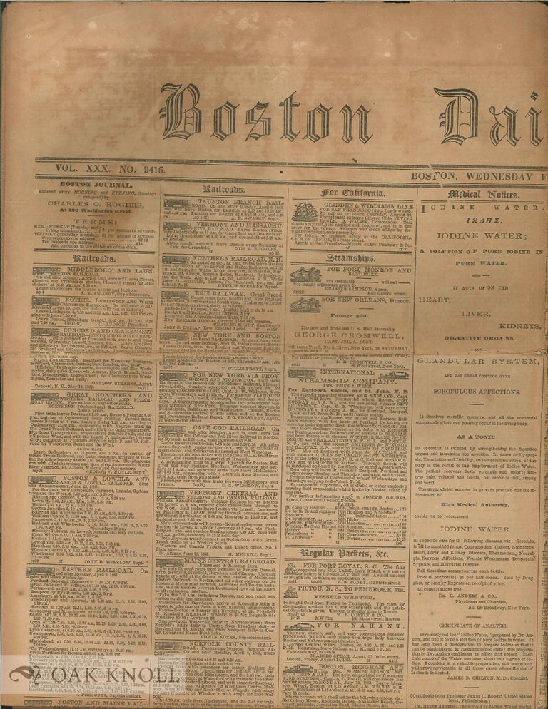 Order Nr. 137103 BOSTON DAILY JOURNAL. VOL. XXX, NO. 9416. WEDNESDAY EVENING, AUGUST 26, 1863.