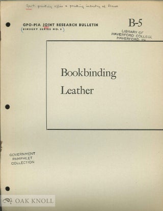 Order Nr. 137168 BOOKBINDING LEATHER. Morris S. Kantrowitz, George G. Groome