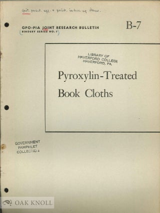 PYROXYLIN-TREATED BOOK CLOTHS.