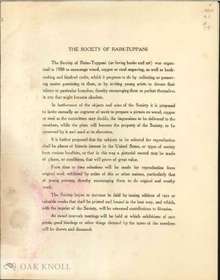 Order Nr. 137200 THE SOCIETY OF RAIM-TUPPANI
