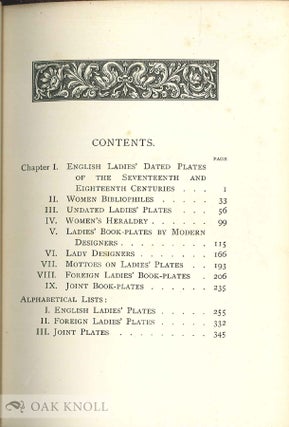 LADIES' BOOK-PLATES, AN ILLUSTRATED HANDBOOK FOR COLLECTORS AND BOOK-LOVERS.