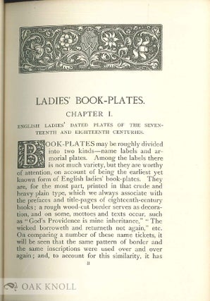 LADIES' BOOK-PLATES, AN ILLUSTRATED HANDBOOK FOR COLLECTORS AND BOOK-LOVERS.