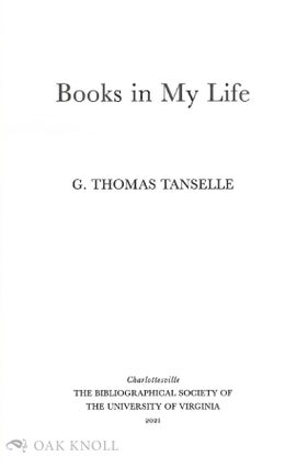 BOOKS IN MY LIFE