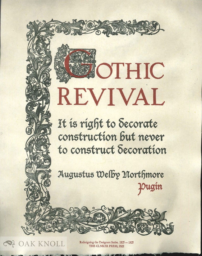 Order Nr. 137323 GOTHIC REVIVAL. Augustus Welby Northmore Pugin.