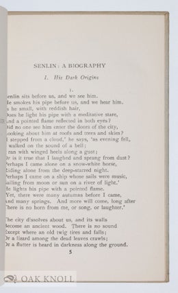 SENLIN; A BIOGRAPHY.