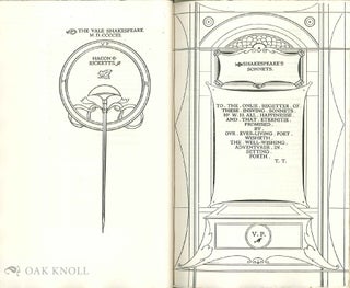 SHAKESPEARE'S SONNETS AND THE LOVER'S COMPLAIN; THE VALE SHAKESPEARE.