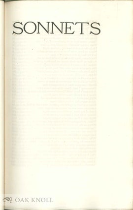 SHAKESPEARE'S SONNETS AND THE LOVER'S COMPLAIN; THE VALE SHAKESPEARE.