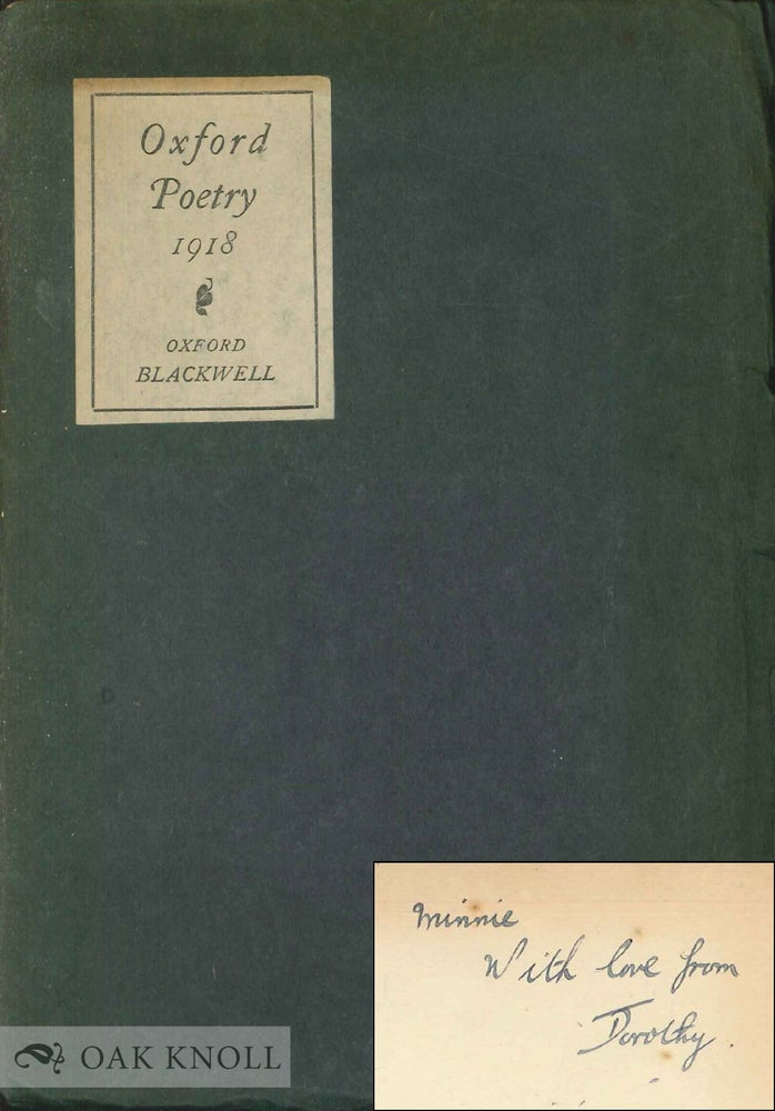 Order Nr. 137611 OXFORD POETRY, 1918. Thomas Wade Earp, E F. A. Geach, Dorothy L. Sayers.