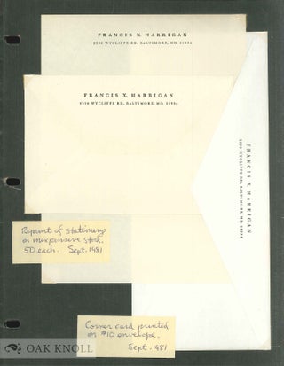 Small archive of typographical job printing by Francis Xavier Harrigan.