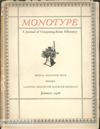 Order Nr. 137712 MONOTYPE, A JOURNAL OF COMPOSING ROOM EFFICIENCY