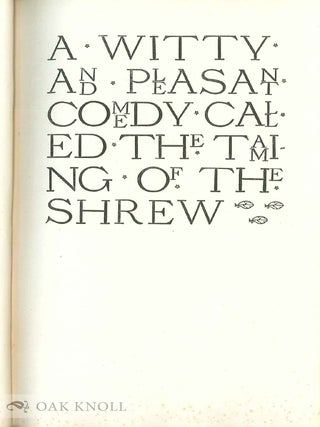 A WITTY AND PLEASANT COMEDY CALLED THE TAMING OF THE SHREW.