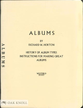 Order Nr. 138141 ALBUMS. Richard W. Horton