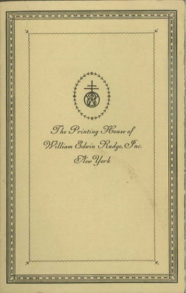 Order Nr. 138230 PRINTING HOUSE OF WILLIAM EDWIN RUDGE, INC.THE