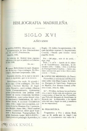 BIBLIOGRAFÍA MADRILEÑA, Ó DESCRIPCIÓN DE LAS OBRAS IMPRESAS EN MADRID