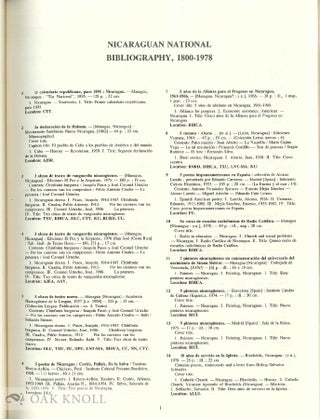 NICARAGUAN NATIONAL BIBLIOGRAPHY, 1800-1978 (BIBLIOGRAFIA NACIONAL NICARAGUENSE, 1800-1978).