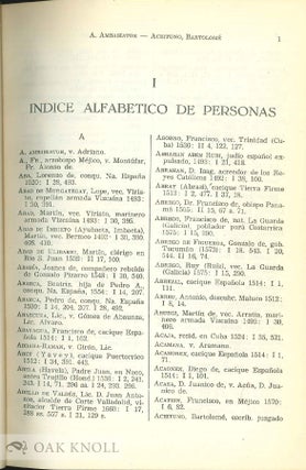 ÍNDICE DE LA COLECCIÓN DE DOCUMENTOS INÉDITOS DE INDIAS (2 VOLUMES).