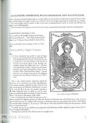 ALEXANDER ANDERSON, 1775-1870, WOOD ENGRAVER AND ILLUSTRATOR, AN ANNOTATED BIBLIOGRAPHY.