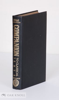 Order Nr. 138391 A COMPANION TO CLASSICAL TEXTS. F. W. Hall