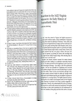 BOOKS BETWEEN EUROPE AND THE AMERICAS: CONNECTIONS AND COMMUNITIES 1620-1860.
