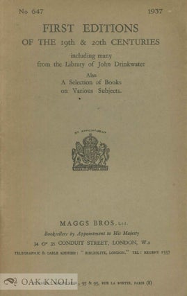 Order Nr. 138426 FIRST EDITIONS OF THE 19TH & 20TH CENTURIES INCLUDING MAY FROM THE LIBRARY OF...