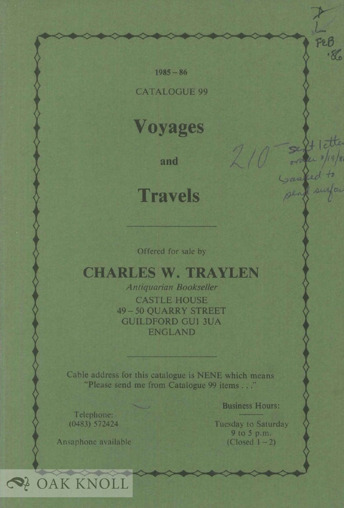 Order Nr. 138430 VOYAGES AND TRAVES.