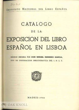 CATáLOGO DE LA EXPOSICION DEL LIBRO ESPAñOL EN LISBOA.