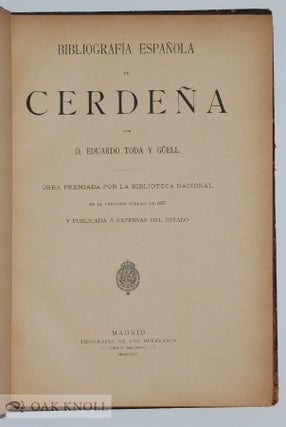 BIBLIOGRAFIA ESPAÑOLA DE CERDEÑA.