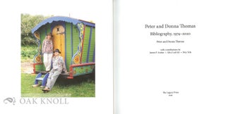 PETER AND DONNA THOMAS: BIBLIOGRAPHY, 1974-2020.