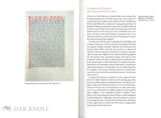 VISIONARIES & FANATICS: AND OTHER ESSAYS ON TYPE DESIGN, TECHNOLOGY, & THE PRIVATE PRESS.