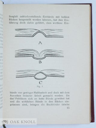 DER BUCHEINBAND UND DIE PFLEGE DES BUCHES, EIN HANDBUCH FÜR BUCHBINDER UND BIBLIOTHEKARE.