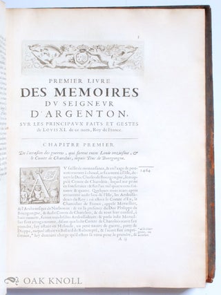 LES MÉMOIRES DE MESSIRE PHILIPPE DE COMINES, SEIGNEUR D'ARGENTON, CONTENANS L'HISTOIRE DES ROYS LOUYS XI & CHARLES VIII DEPUIS L'AN 1464 JUSQUES EN 1498.