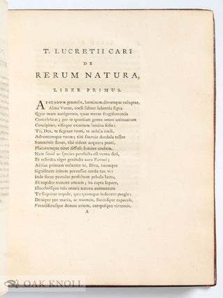 TITI LUCRETII CARI DE RERUM NATURA LIBRI SEX EX EDITIONE THOMAE CREECH.