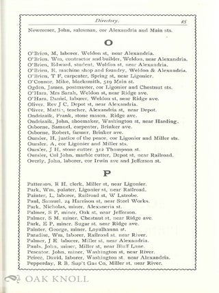 DIRECTORY OF LATROBE BOROUGH AND SURROUNDING PRECINCTS.