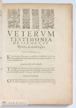 CLEMENTIS AD CORINTHIOS EPISTOLA PRIOR (title in Greek).