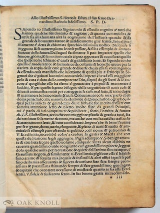DIONE HISTORICO DELLE GUERRE & FATTI DE ROMANI: TRADOTTO DI GRECO IN LINGUA VULGARE PER M. NICOLO LEONICENO.