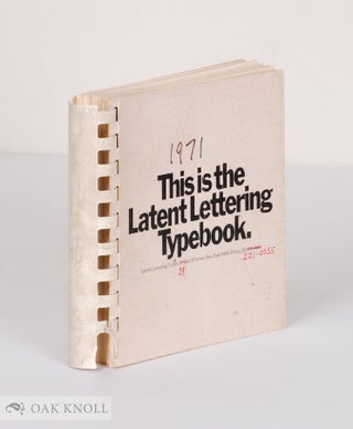 Order Nr. 139122 THIS IS THE LATENT LETTERING TYPEBOOK