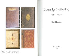 CAMBRIDGE BOOKBINDING 1450-1770