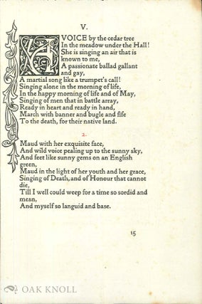 Order Nr. 139222 [Original uncorrected leaf from MAUD, A MONODRAMA]. Alfred Lord Tennyson