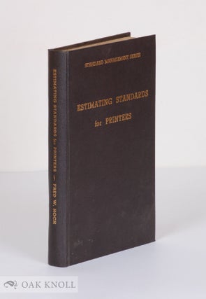 Order Nr. 139231 ESTIMATING STANDARDS FOR PRINTERS. Fred W. Hoch