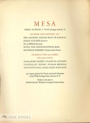 Order Nr. 139252 Prospectus for MESA