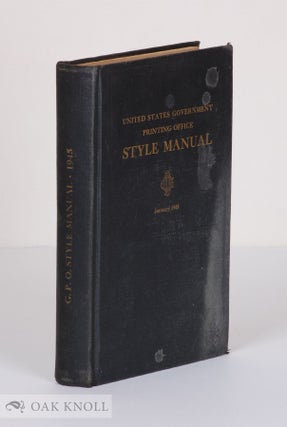 Order Nr. 139314 UNITED STATES GOVERNMENT PRINTING OFFICE STYLE MANUAL