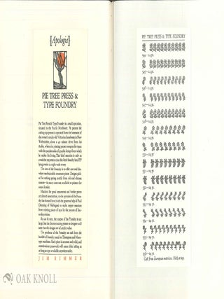 JIM RIMMER&rsquo;S PIE TREE PRESS & TYPE FOUNDRY