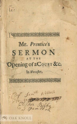 Order Nr. 139400 A SERMON PREACHED AT WORCESTER, AUGUST 10. 1731. AT THE OPENING OF A COURT OF...
