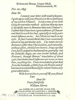 Order Nr. 139423 KEEPSAKE FROM THE SANFORD & HELEN BERGER COLLECTION. William Morris